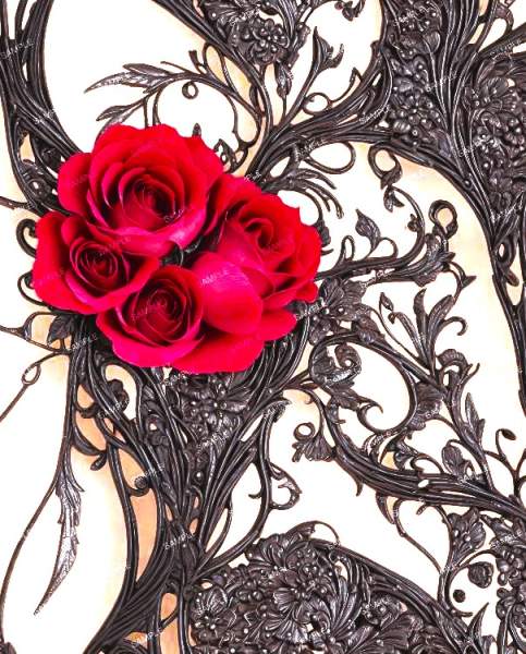 IRON SCROLLWORK With FLOWERS - Everyone Welcome - One Image
